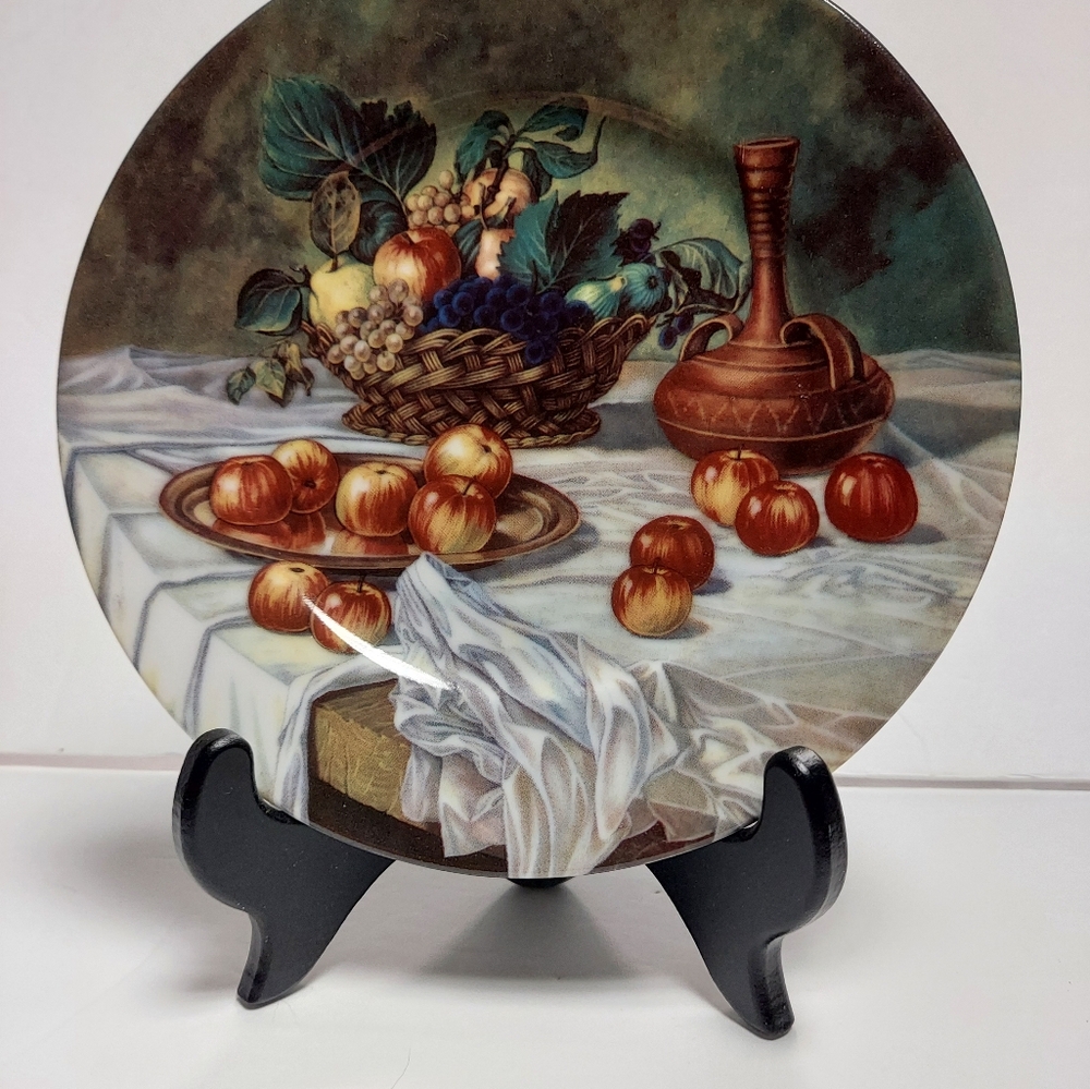 Limoges France 7 1/2" Decorative Salad Plate Still Life Fruit St. Martin